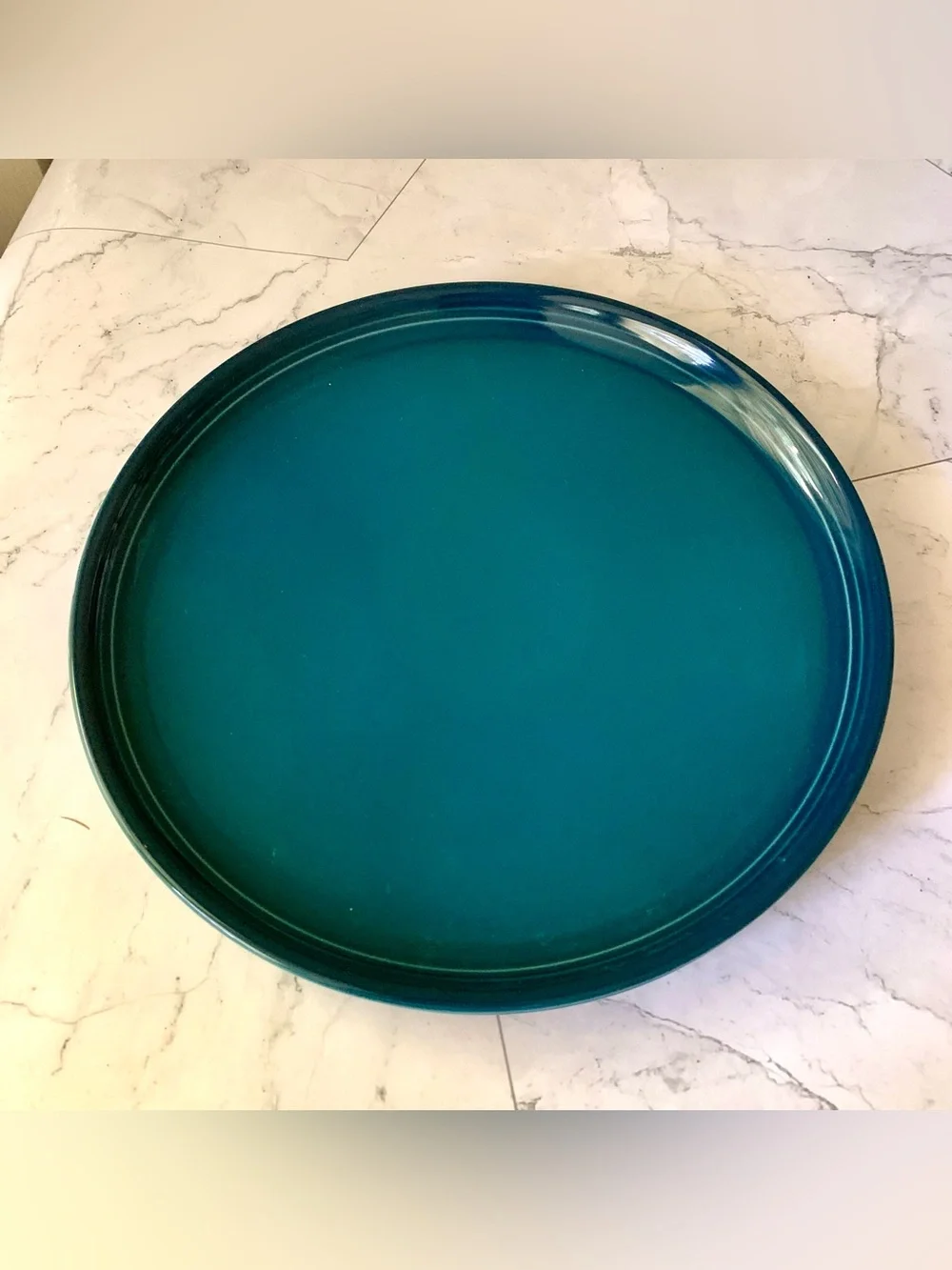 2 X Le Creuset Stoneware 8.5 IN/ 22 cm salad palte DEEP TEAL